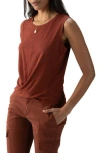 Sanctuary Twisted Cotton Blend Slub Jersey Tank In Rich Clay