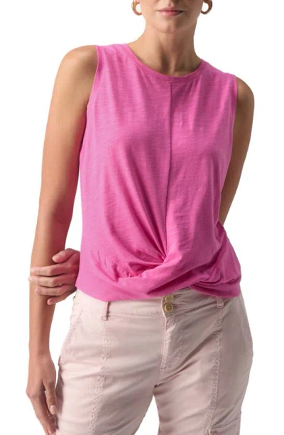 Sanctuary Twisted Cotton Blend Slub Jersey Tank In Wild Pink