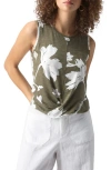 Sanctuary Twisted Floral Cotton Blend Tank In Plant Life