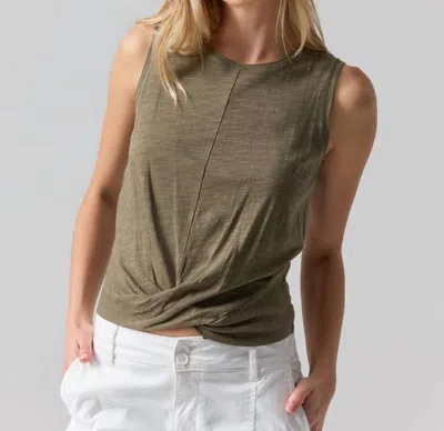 Sanctuary Twisted Tank In Olive In Green