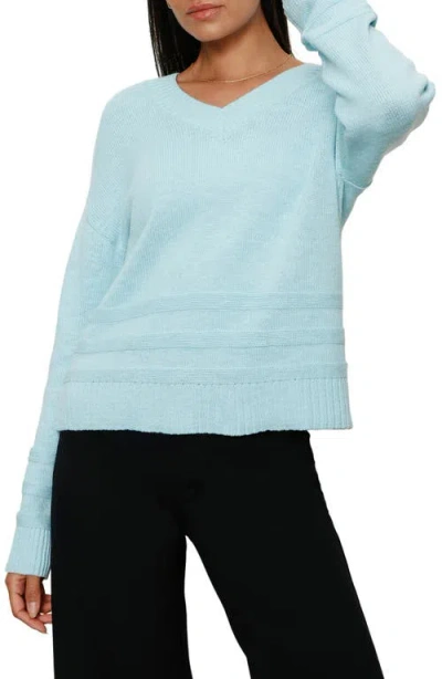 Sanctuary V-neck Cotton Sweater In Blue
