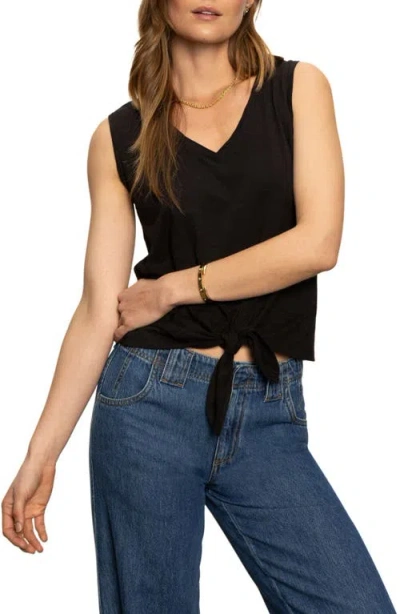 Sanctuary V-neck Tie Hem Slub Tank