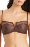 Sanctuary V-wire Metallic Net Bikini Top In Brown