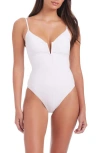 Sanctuary Women's Refresh Rib V-wire Mio One-piece Swimsuit In White