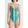 Sanctuary V Wire Print Swimsuit