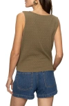 Sanctuary Vacation Textured Tie Front Button-up Tank