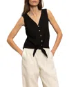 Sanctuary Vacation Textured Tie Front Button-up Tank