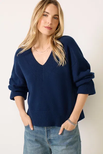 Sanctuary Vana V Neck Sweater In Blue