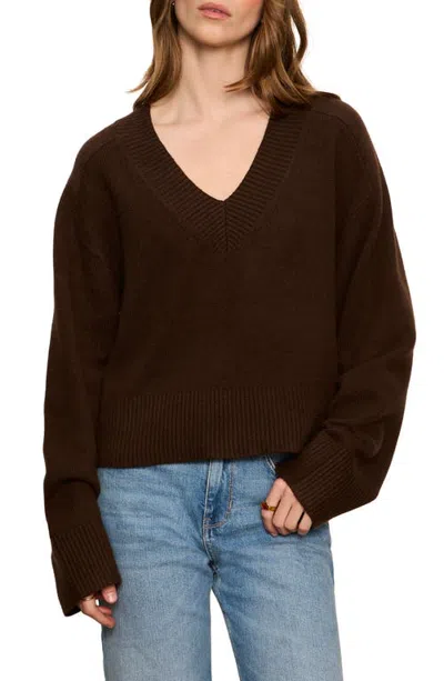 Sanctuary Vanna V-neck Sweater In Burgundy