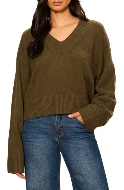 Sanctuary Vanna V-neck Sweater In Green