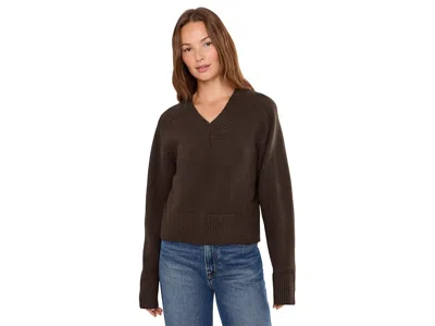 Sanctuary Vanna V-neck Sweater Women's Sweater Espresso Martini: Sm (us 4-6), Acrylic/cotton/polyester In Brown