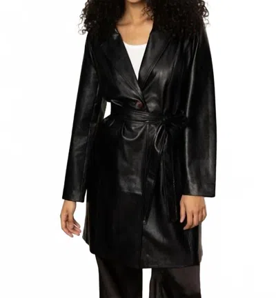 Sanctuary Vegan Leather Coat In Black