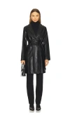 Sanctuary Vegan Leather Coat In Multi