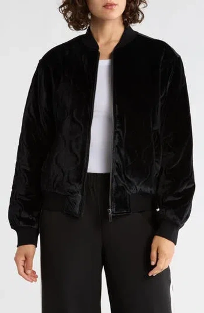 Sanctuary Velvet Bomber Jacket In Black