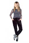 Sanctuary Velvet Rebel Jogger Pants In Black In Black