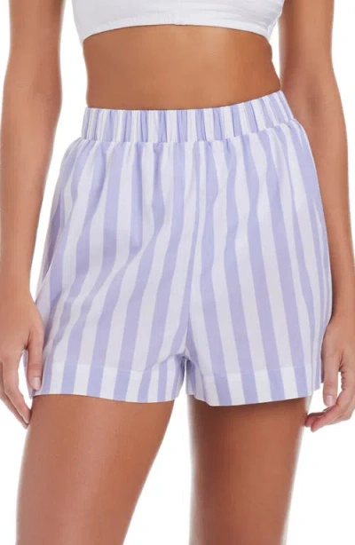 Sanctuary Venice Beach Cotton Cover-up Shorts In Purple