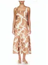 SANCTUARY WATCHING SUNSET TIERED MIDI DRESS IN BROWN