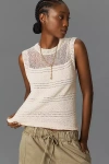 Sanctuary Waves Of Summer Stitched Sweater Tank Top In White