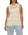 Sanctuary Waves Of Summer Stitched Sweater Tank Top In Neutral