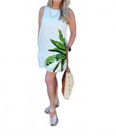 Sanctuary Way To Be Linen Shift Dress In Palmetta In White