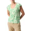 Sanctuary West Side Foliage Print Slub Jersey T-shirt In Cool Palm