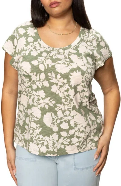 Sanctuary Westside Print Cotton Blend T-shirt In Mint Leaves