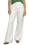 Sanctuary Wide Leg Linen Blend Pants In White