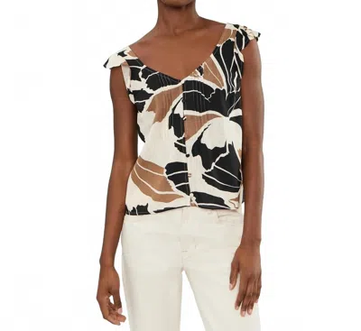 Sanctuary Within Time Button Linen Shell Top In Lotus In Brown