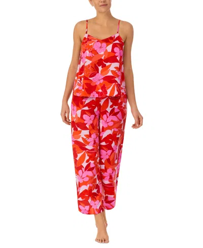 Sanctuary Women's 2-pc. Cami Cropped Pajamas Set In Coral Flowers
