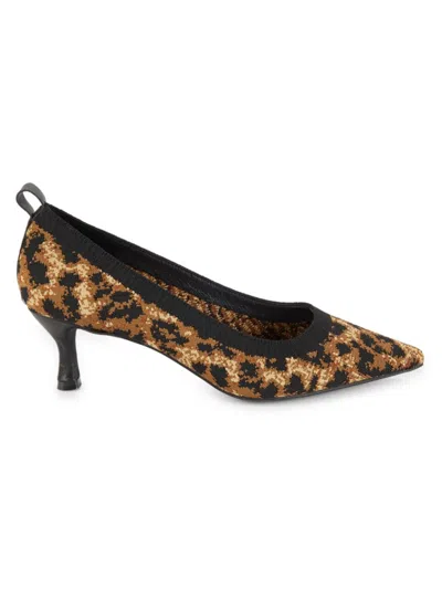 Sanctuary Women's 57mm Posie Animal Print Pumps In Black Brown