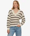 Sanctuary Stripe Open Stitch V-neck Sweater