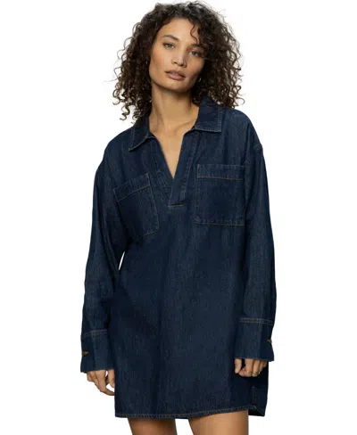 Sanctuary Women's All-day Long-sleeve Denim Tunic Dress In Surprise