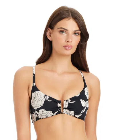 Sanctuary Floral Print U-bar Bikini Top In Multi