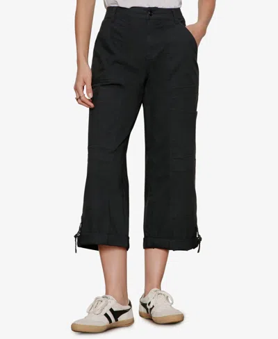 Sanctuary Angels Stretch Cotton Cargo Pants In Black