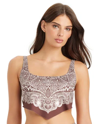 Sanctuary Women's Bandana Babe Cropped Hankini Top In Brown