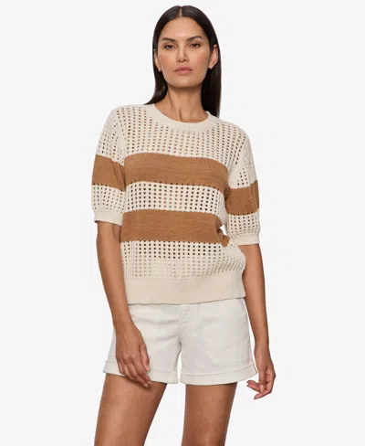 Sanctuary Beachside Openwork Stripe Sweater In Multi