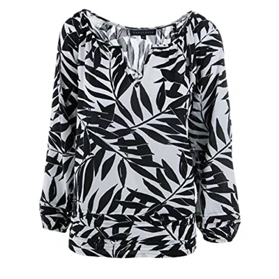 Sanctuary Women's Bodega Leaf Print Blouse In Palm Print In Black
