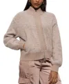 Sanctuary Women's Boucle-knit Zip-front Bomber Jacket In Feather