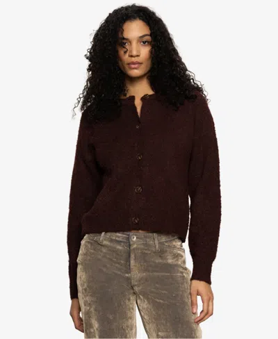 SANCTUARY WOMEN'S BOUCLE LONG SLEEVE CARDIGAN SWEATER