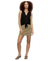 Sanctuary Tie Front Slub Jersey Button-up Tank