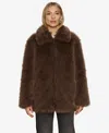 Sanctuary Women's Carmen Faux-fur Spread-collar Coat In Brown