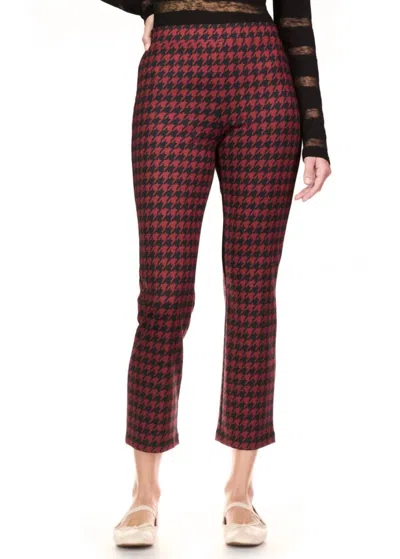 Sanctuary Women's Carnaby Kick Crop Leggings In Classic Red Houndstooth In Multi
