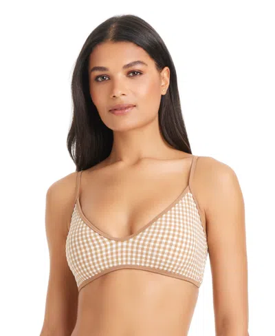 Sanctuary Scoop Neck Swim Top In Brown