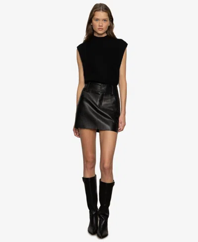 Sanctuary Women's City Side Slits Vest Sweater In Black