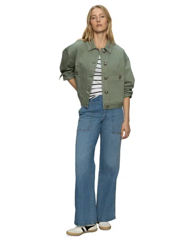 Sanctuary Women's Coastal Denim Shirt Jacket In Dark Spruce