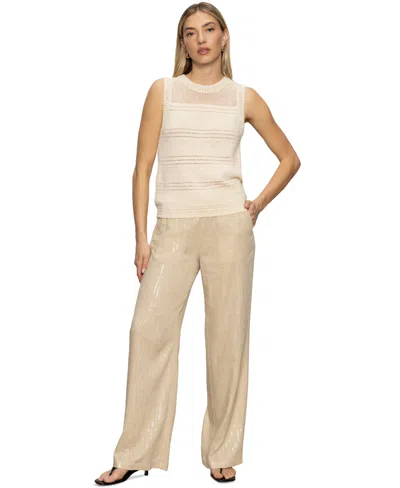 Sanctuary Women's Coastal Sequined-stripe Wide-leg Pants