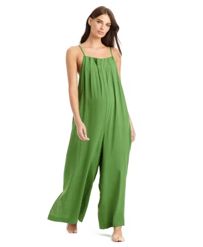 Sanctuary Pleated Cover-up Overalls In Green