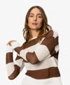 Sanctuary Open Knit Sweater In Chalk,sepia Stripe