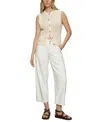 Sanctuary Pointelle Stitch Cotton Button-up Sweater Vest In Eco Natural