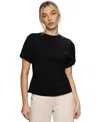 Sanctuary Shirred Waist Dolman Tee In Black